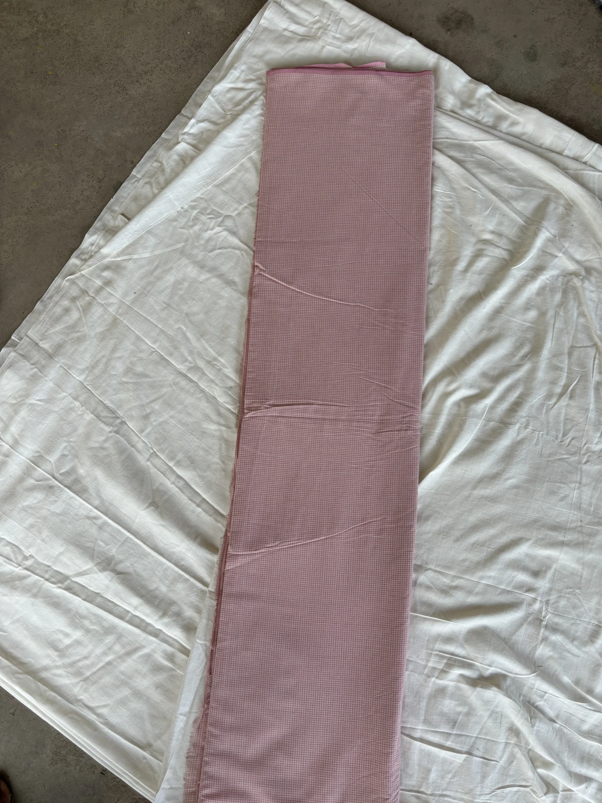 Handwoven cotton pink tiny check