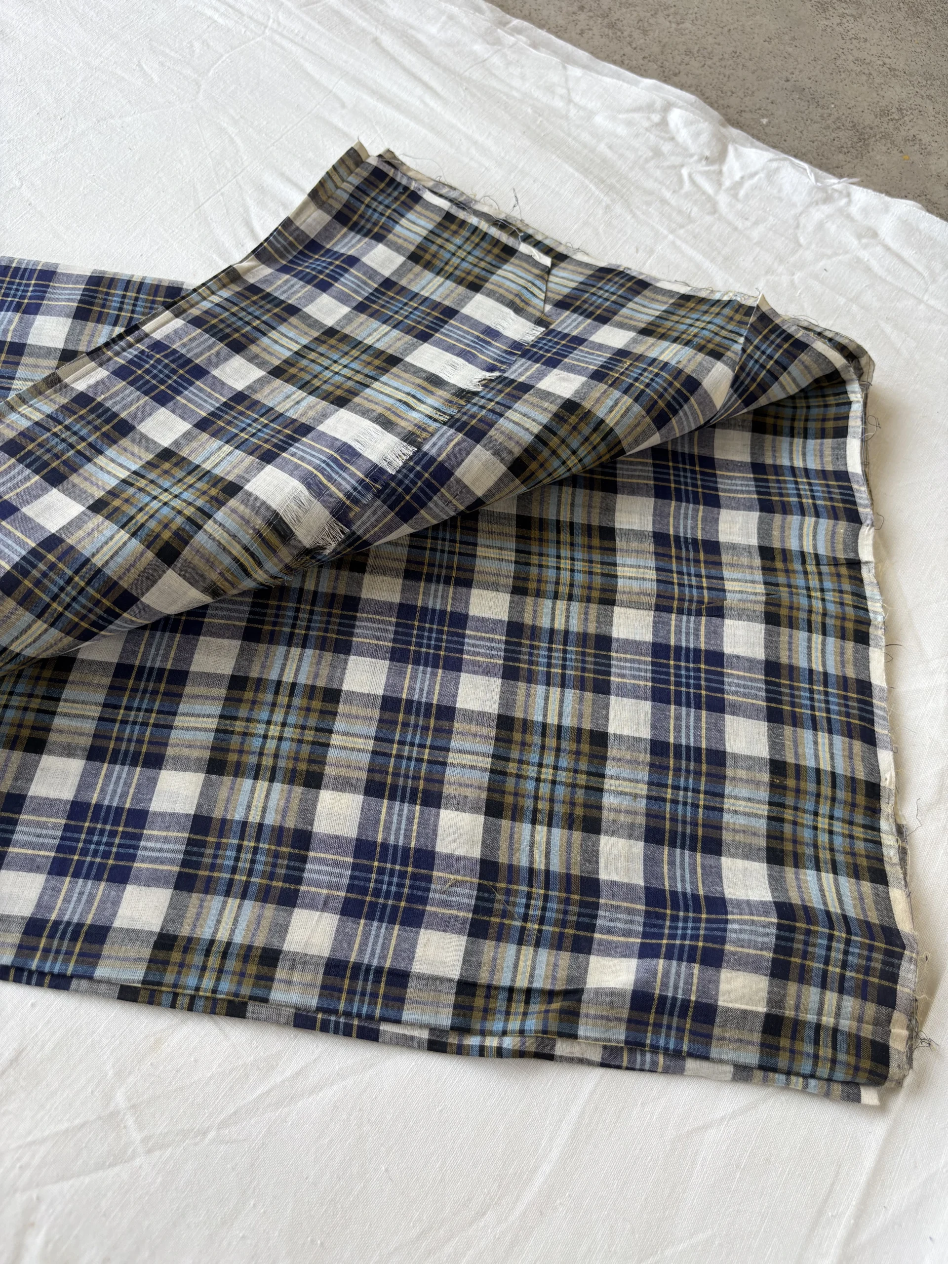 handwoven  cotton multi colour check - Image 2