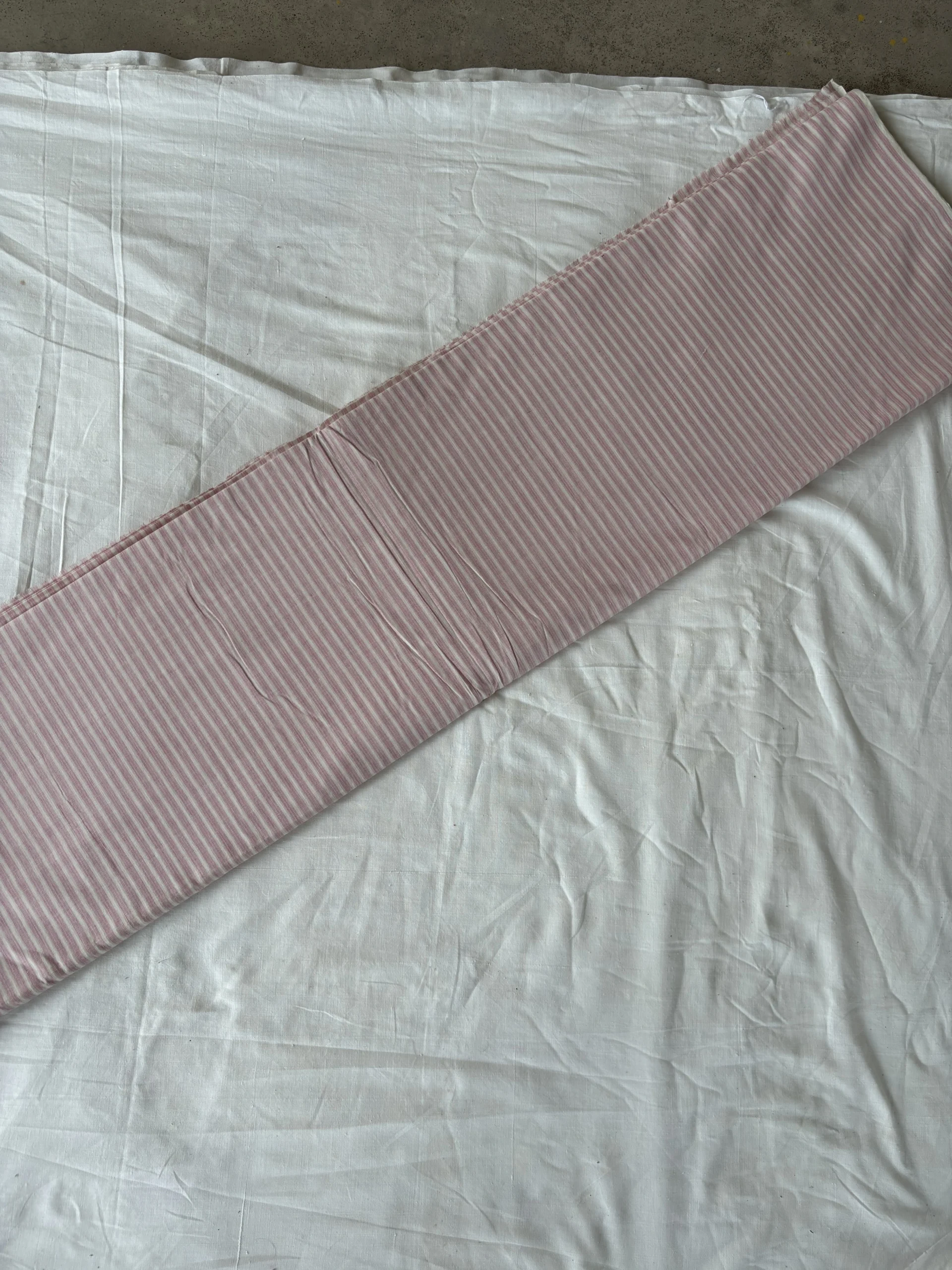 handwoven pink cotton stripe