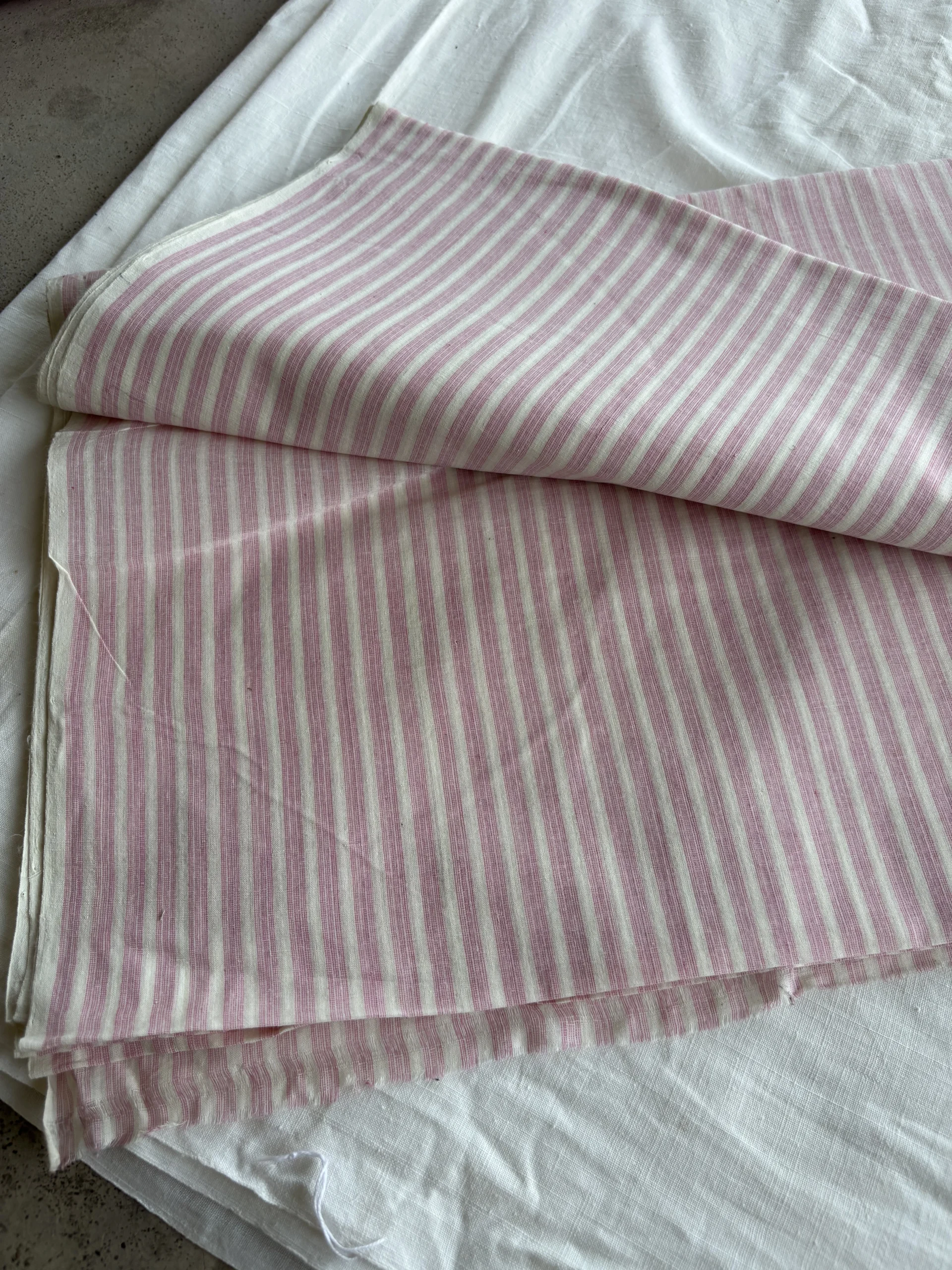 handwoven pink cotton stripe - Image 2